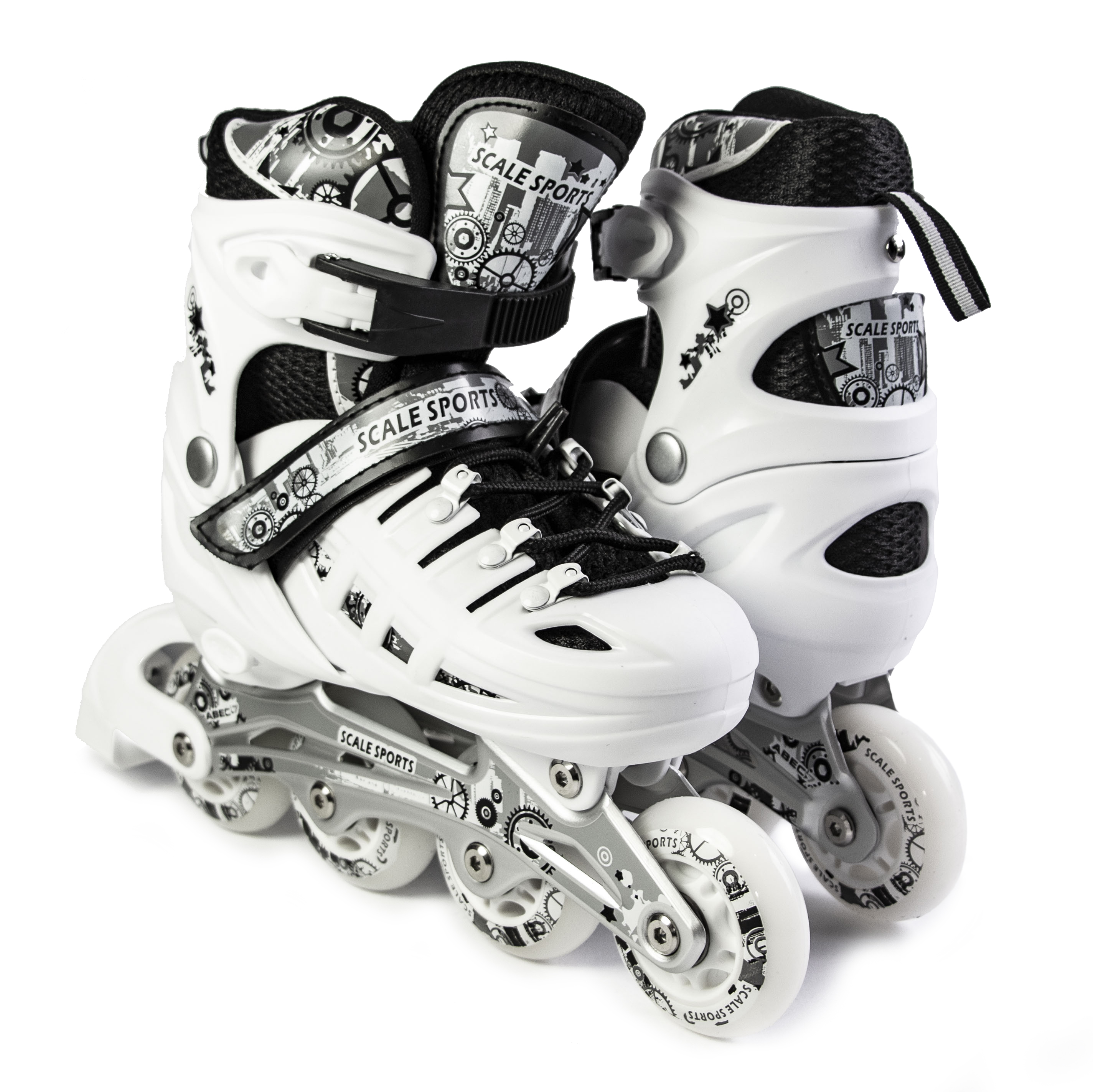 

Детские ролики раздвижные Space Sport ABEC-7 82A Белые размер 29-33 (DP-1932601125-S)