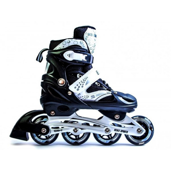 

Роликовые коньки детские раздвижные Space Sport светящиеся колеса ABEC-7 82A Черные размер 29-33 (DP-465976067-S)