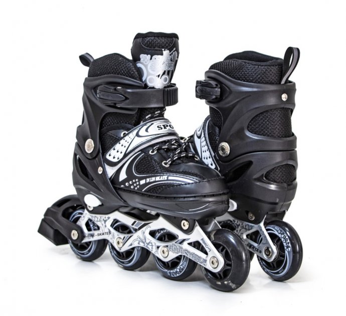 

Детские роликовые коньки Space Sport раздвижные ABEC 7 Черные размер 34-37 (DP-153316501-M)