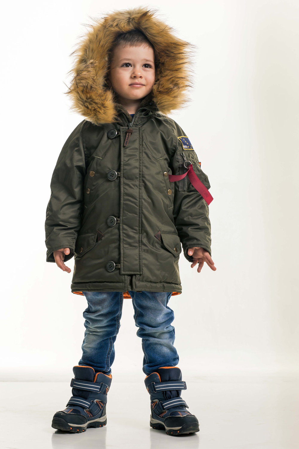 

Аляска N-3B KIDS. Хакі, 100% поліестер 158 см
