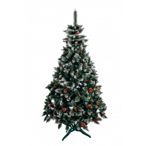 

Искусственная елка Рождественская 2,2 м зелёная с натуральными шишками и калиной красной (220см)