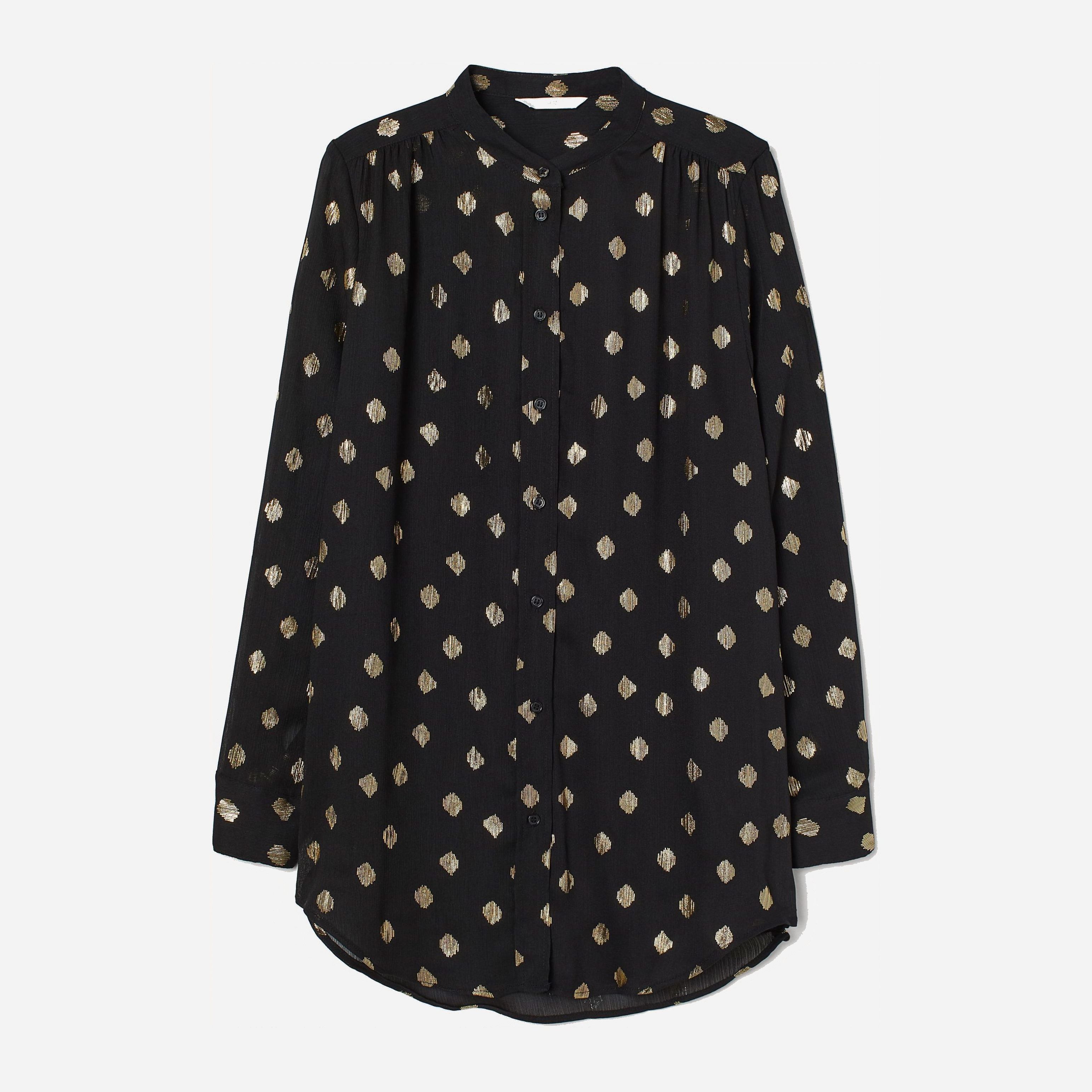 

Блузка H&M 9303802 M Черная с золотистым