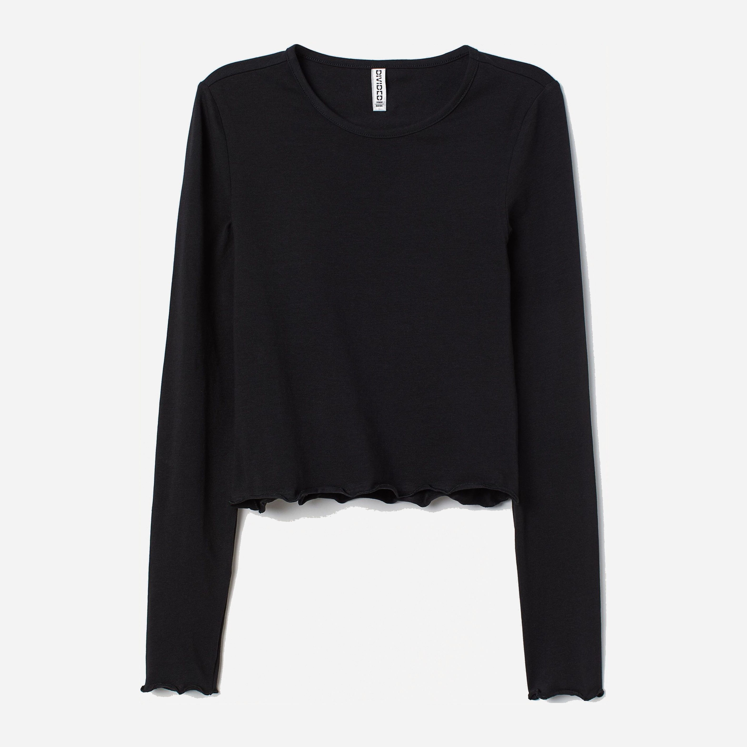

Лонгслив H&M 7064439 L Черный