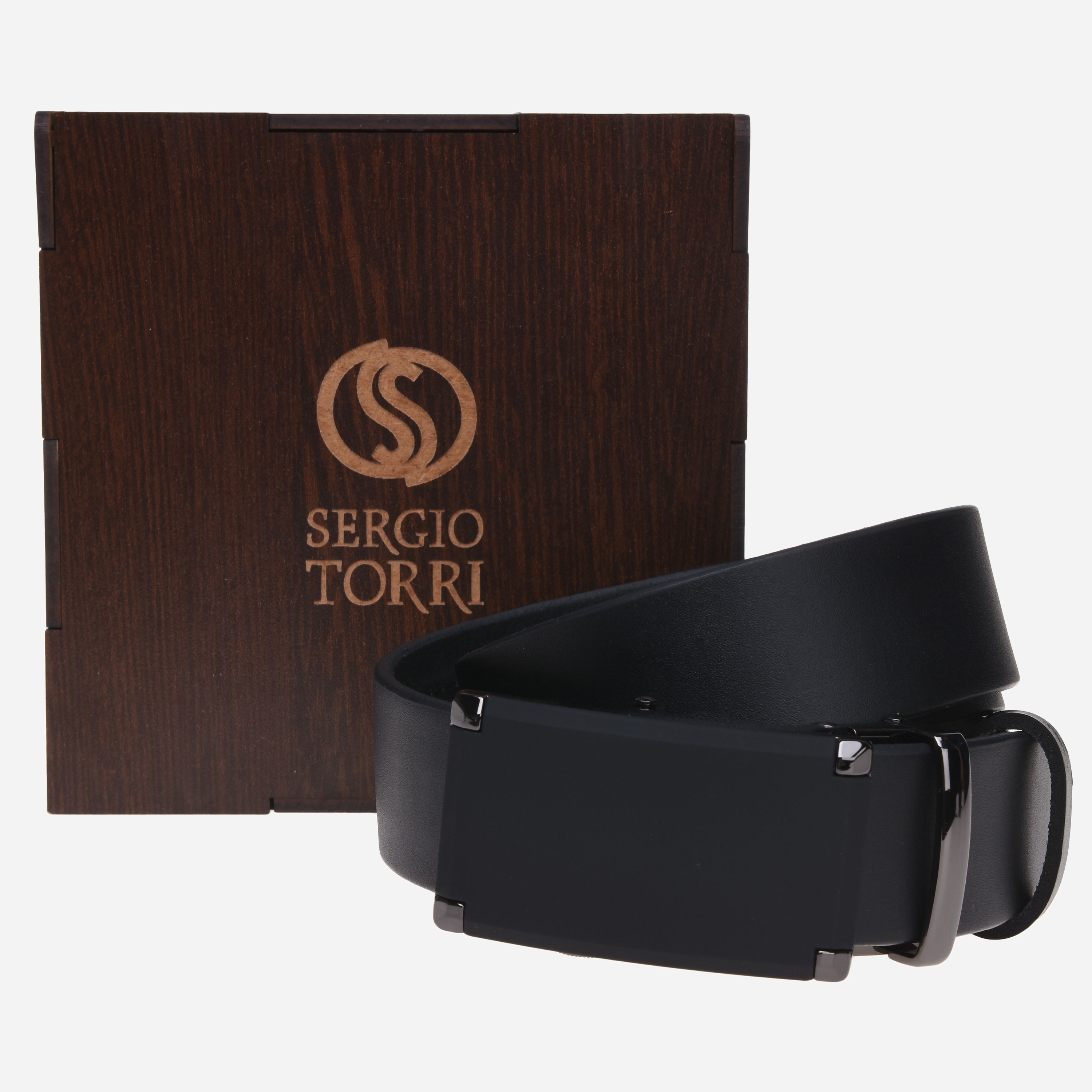 

Мужской ремень кожаный Sergio Torri 10-044 120 см Черный