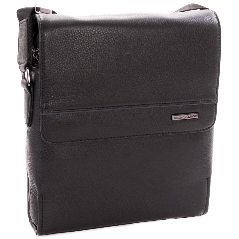 

Сумка мужская кожаная повседневная черная Luxon (113491-3 black)