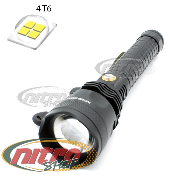 

Аккумуляторный мощный фонарь WD496 (1 х 4T6 LED, 2x26650, ЗУ 220В, АЗУ 12В)