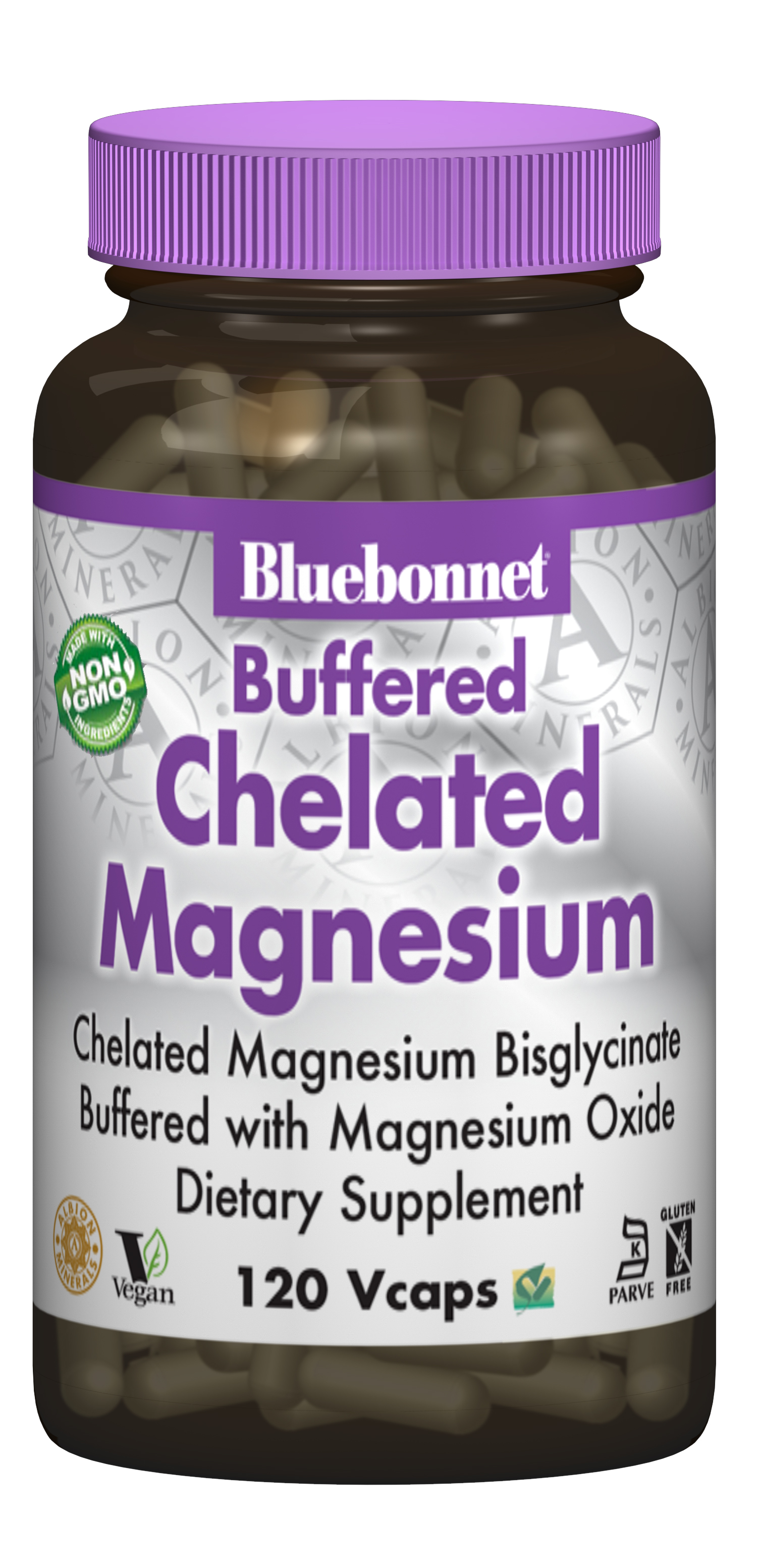 

Минералы Bluebonnet Nutrition Хелатный Буферный Магний 200 мг Albion 120 гелевых капсул