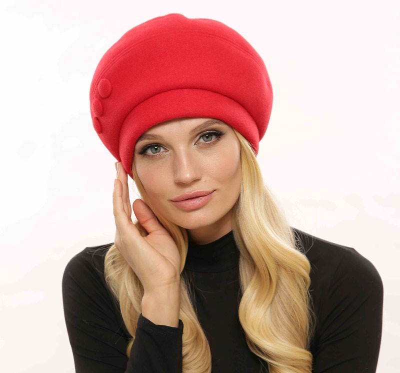

Женский берет CR-30179-RED one size красный