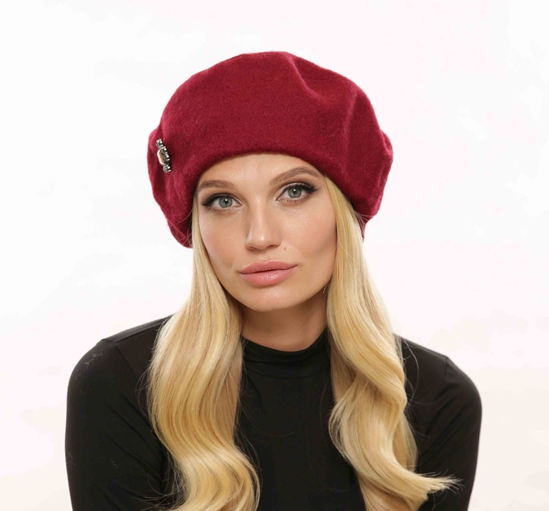 

Женский берет CR-30176-BOR one size бордовый