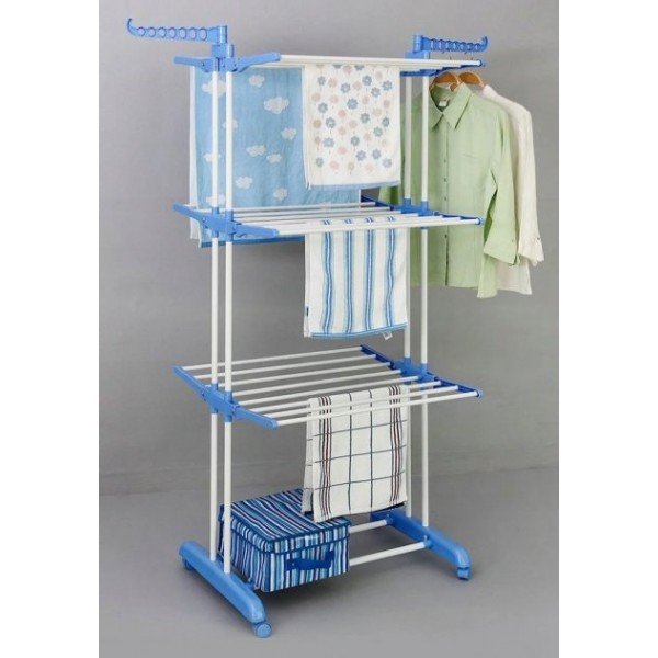 

Многоярусная сушилка для белья, вещей, одежды Garment rack with wheels складная, компактная, легкая удобная для сушки и проветривания сладная