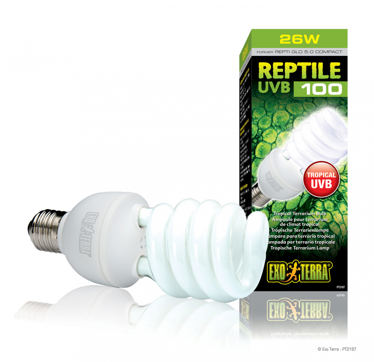 

Лампа Exo Terra Repti Glo 5.0 UVB 100 для облучения лучами УФ-В спектра 25 W, E27