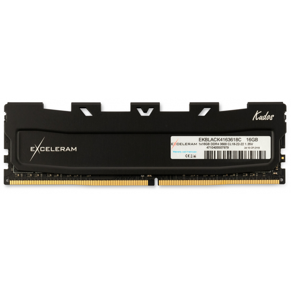 

Модуль памяти для компьютера DDR4 16GB 3600 MHz Black Kudos eXceleram (EKBLACK4163618C)