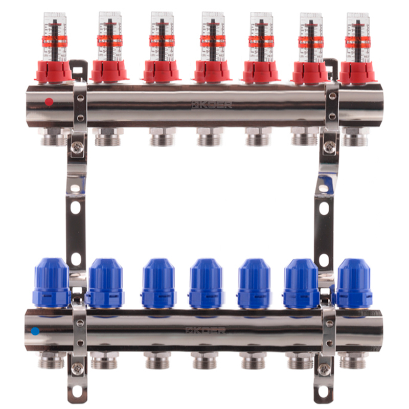 

Коллекторный блок с расходомерами KOER KR.1110-07 1”x7 WAYS (KR2644)