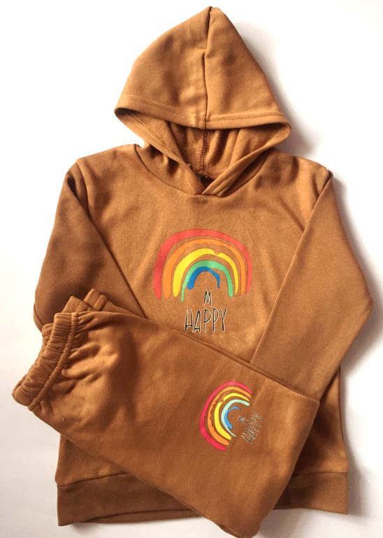 

Детский теплый костюм на флисе 84 см коричневый Rainbow
