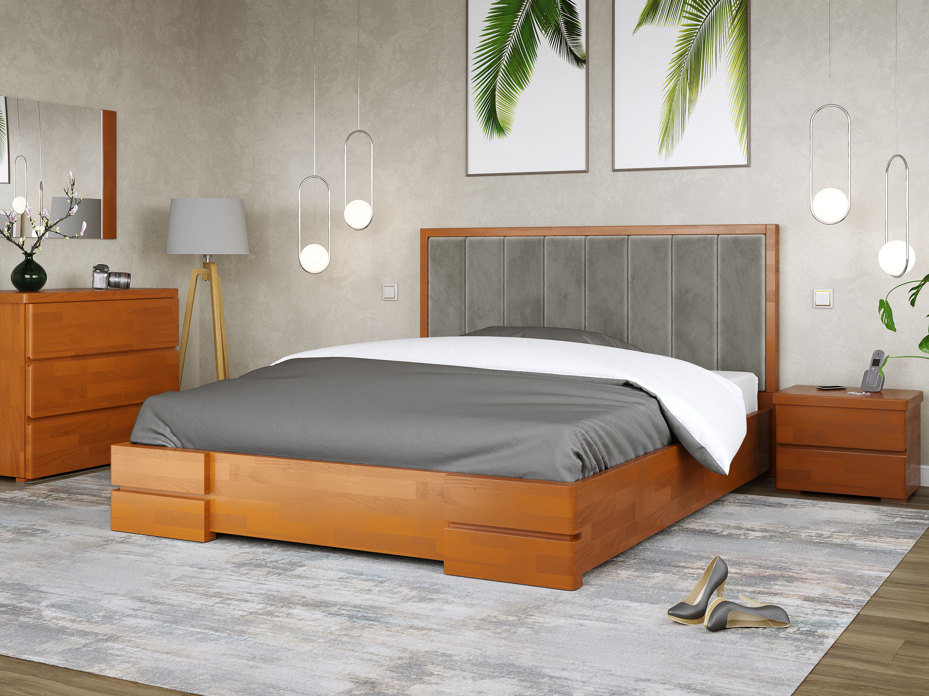 

Кровать Милана с механизмом Arbordrev (160*190) бук Ольха + Riviera 21