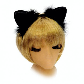 

Ушки Кошка с пухом Halloween 17-285BLK (NAT04573)