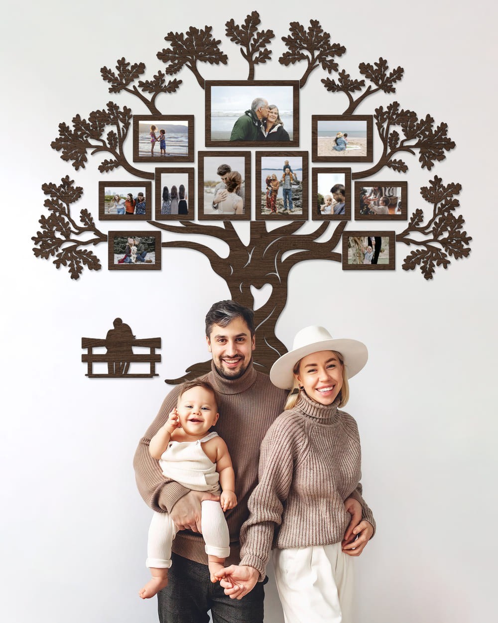 

Семейное дерево для фотографий 11 рамок LikeWood Happy Family S 130 × 114 см Темный орех