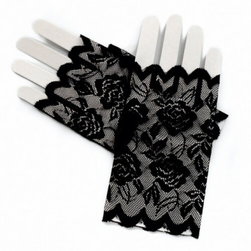 

Перчатки митенки гипюровые Halloween 13-863BLK