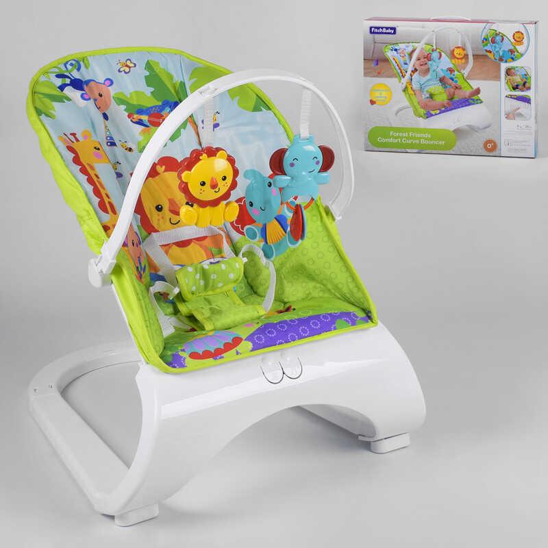 

Шезлонг детское кресло качалка Fitch Baby 88929 2 игрушки, музыка и вибрация
