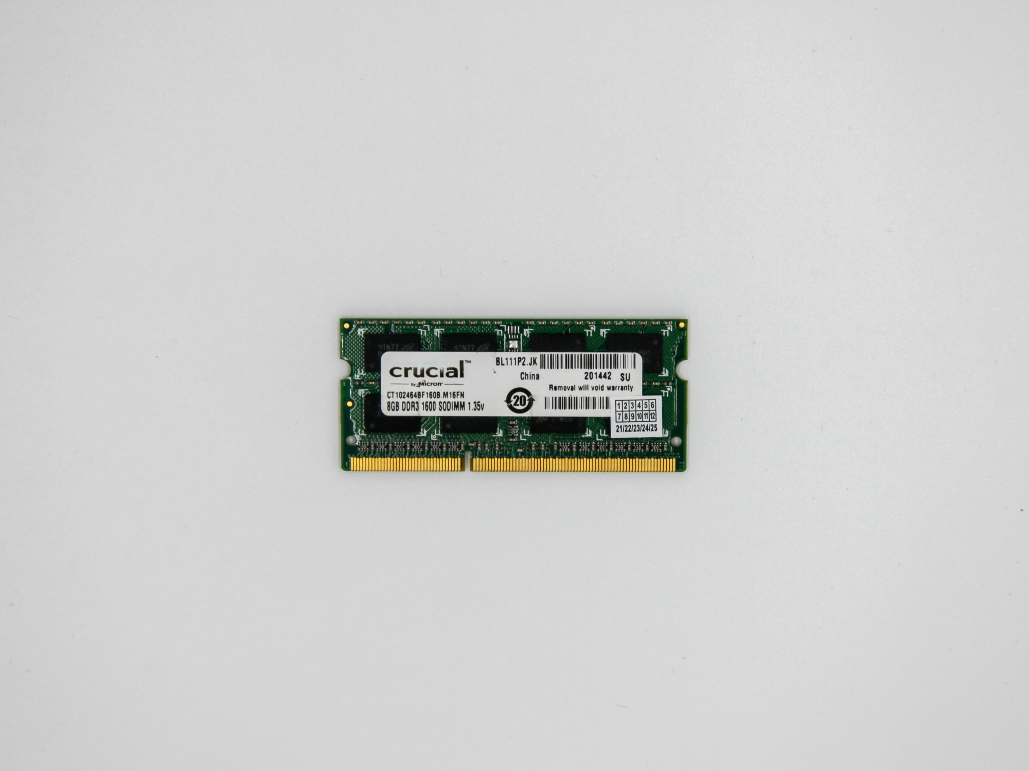 

Оперативная память Crucial SODIMM 8Gb DDR3L-1600MHz PC3L-12800 CL11 (ST102464BF160B) Refurbished