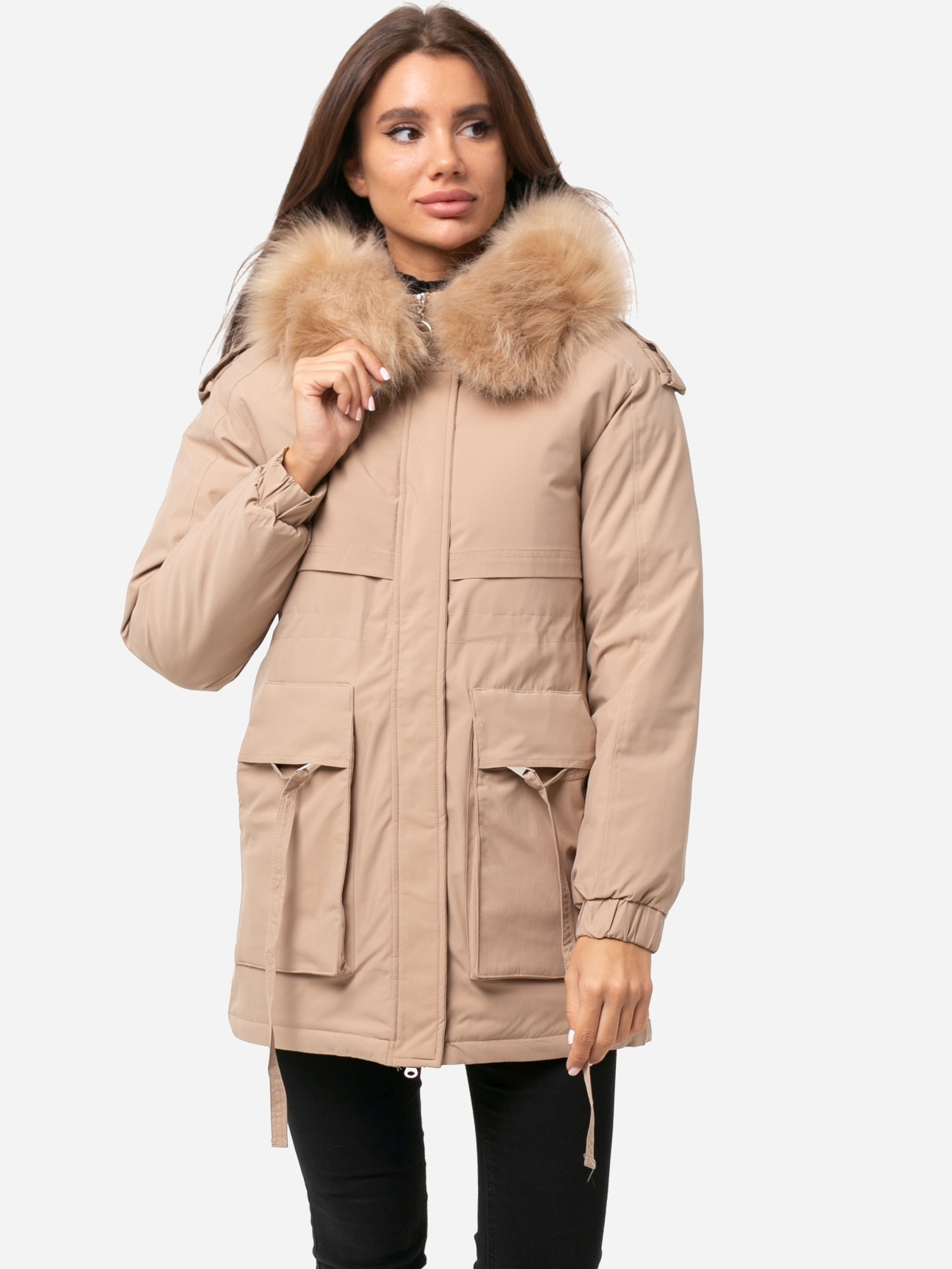 

Парка Icon IB819-1beige XS Бежевая