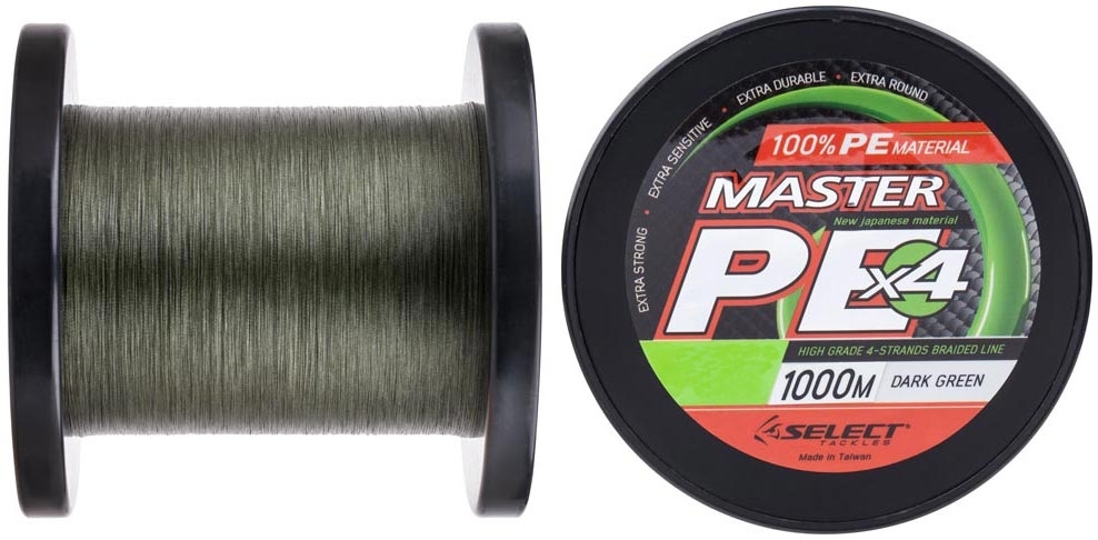 

Шнур Select Master PE Dark Green X4 1000m 0.32mm 37kg