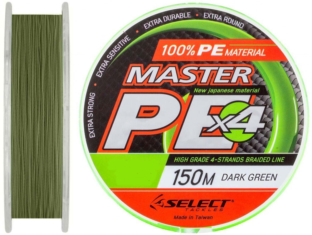 

Шнур Select Master PE Dark Green X4 150m 0.24mm 29kg