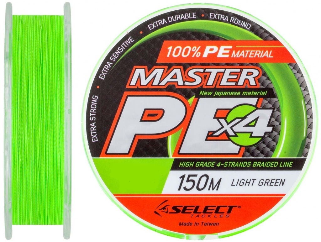 

Шнур Select Master PE Light Green X4 150m 0.06mm 9kg