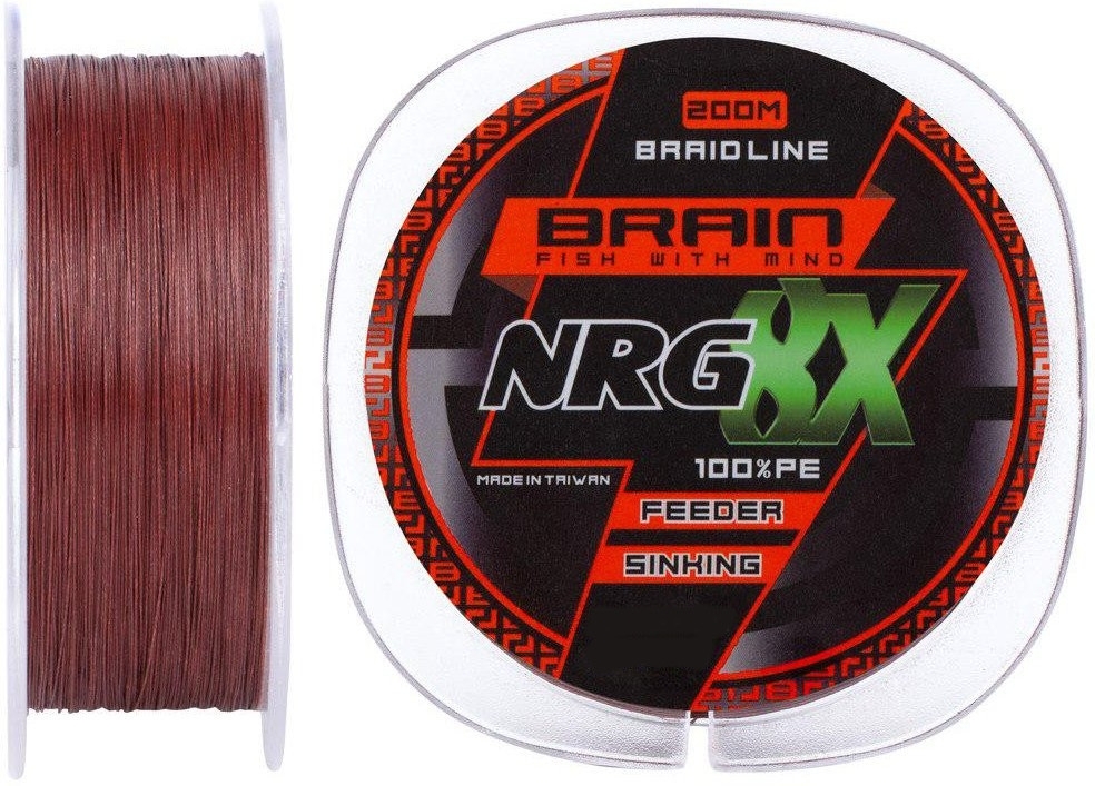 

Шнур Brain NRG 8X sinking Brown 200m 0.14mm 11.2kg