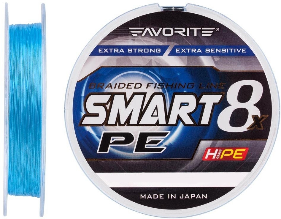 

Шнур Favorite Smart PE Sky Blue 8x 150m #3/0.296mm 35lb/19kg