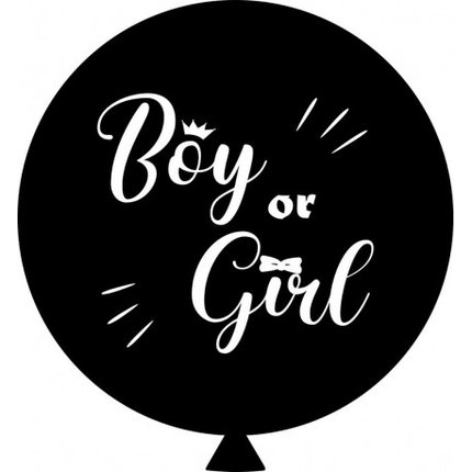 

Шар 31 "(80 см) на определение пола Boy or Girl белая надпись (Джемар)