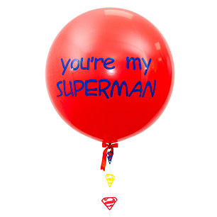 

Шар-гигант красный "Yo're my SPERMAN" с гирляндой