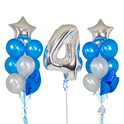 

Подарочные шары на день рождения и цифра 4 шарик