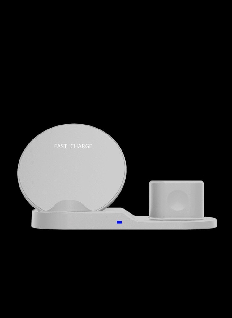 

Беспроводное зарядное устройство док-станция 3 в 1 Barch Fast Charger + Apple Watch + AirPods White