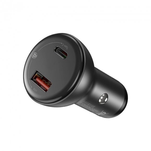 

Автомобильное зарядное устройство Baseus Digital Display |5A/45W, USB/Type-C| с кабелем Type-C to Type-C