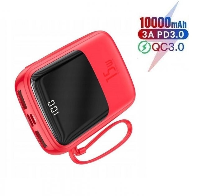 

Павербанк Baseus Display 10000mAh 15W + кабель Type-C red