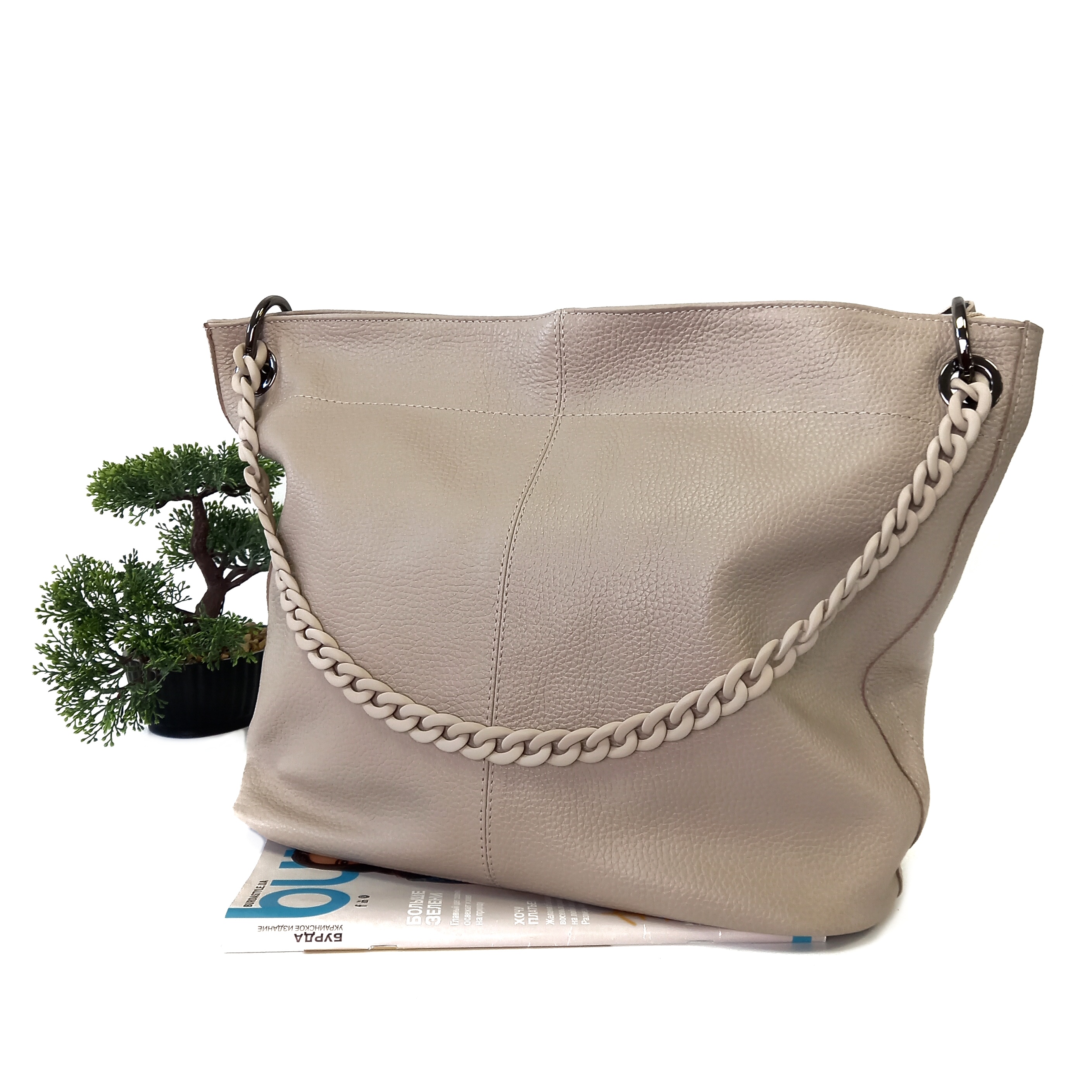 

Женская сумка мешок LARSY бежевая 04-51 beige