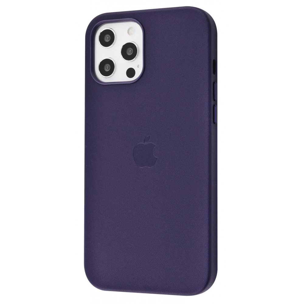 

Чехол Leather Case with MagSafe для iPhone 12 Pro Max deep violet