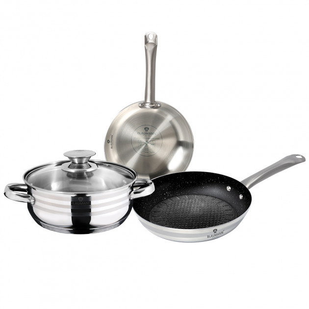 

Набор посуды Blaumann Gourmet Line из нержавеющей стали 3 предмета (BL-3179)