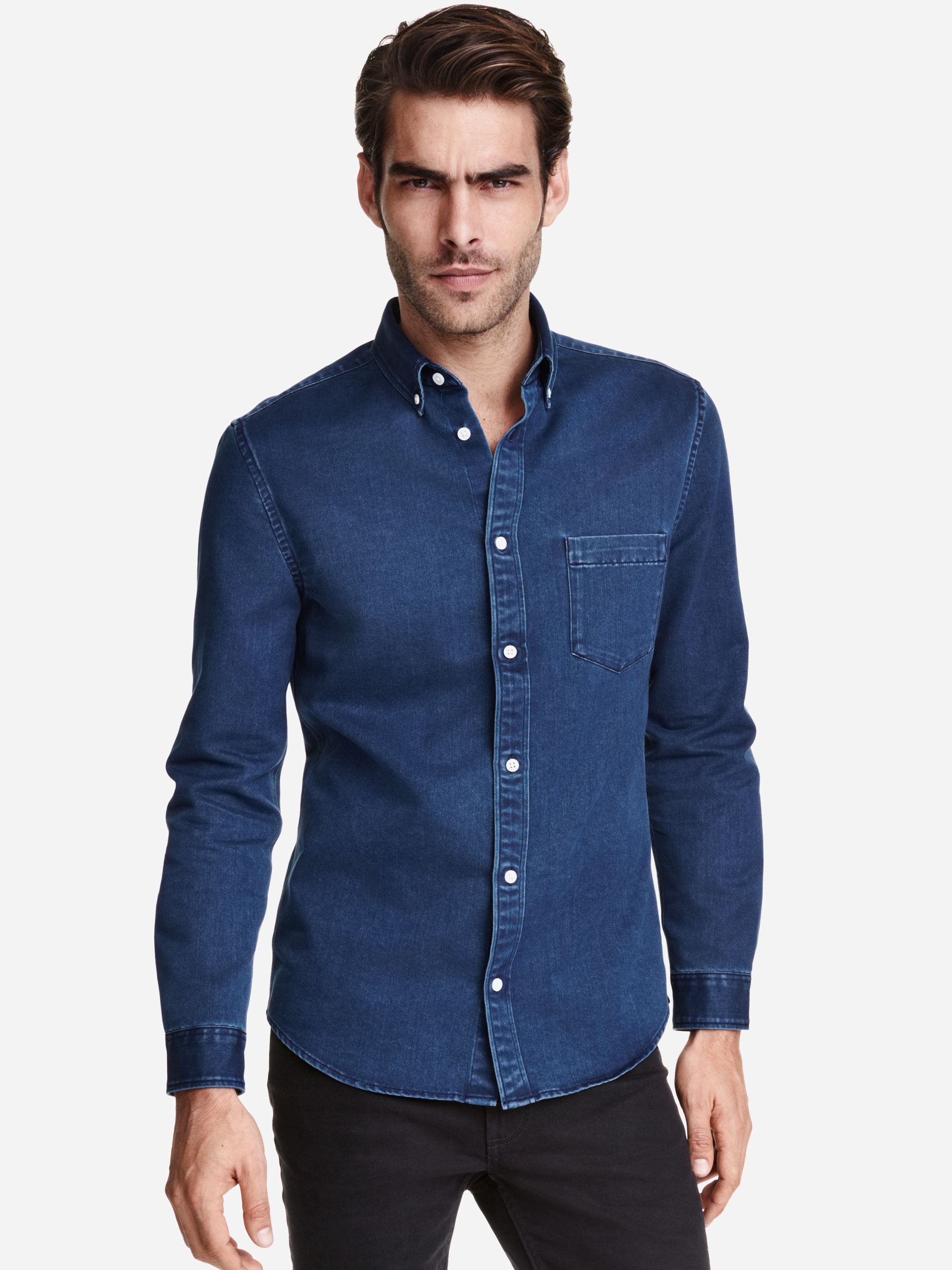 

Рубашка джинсовая H&M XAZ181079UEPZ XS Темно-синяя