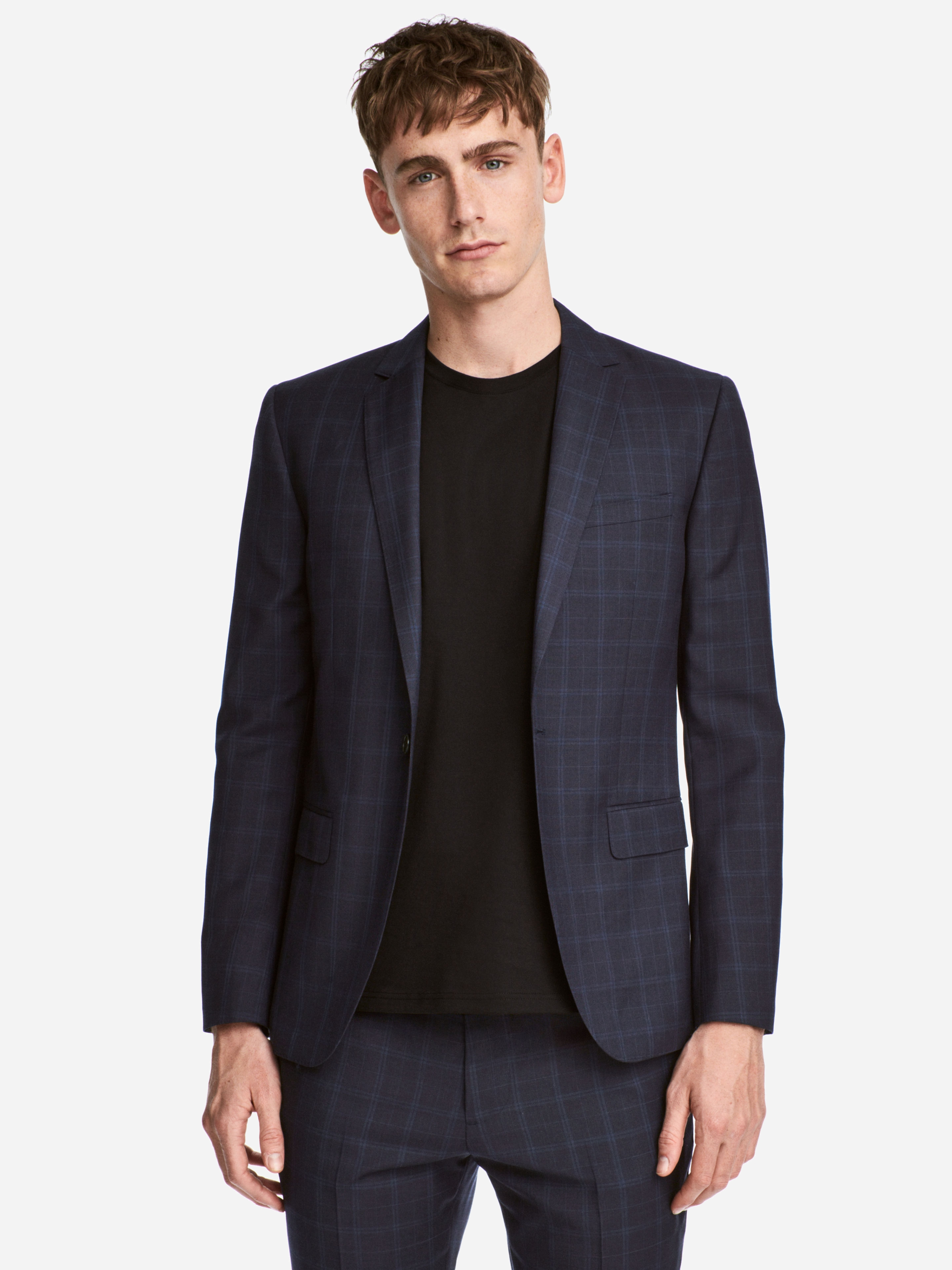 

Пиджак H&M XAZ126751GXYC 50 Темно-синий в клетку