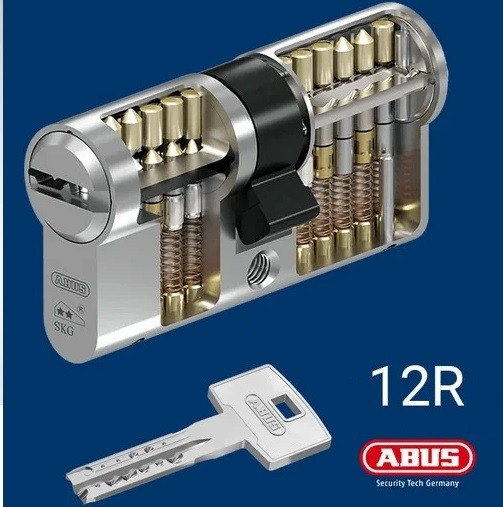 

Цилиндр Abus X12R 70 ключ-ключ матовый хром