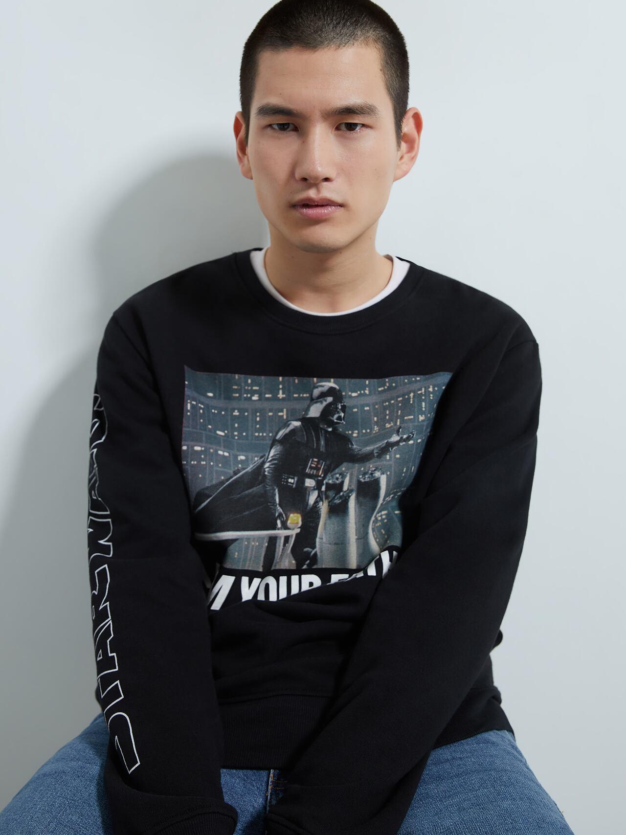 

Свитшот Zara XAZ229543HCII XL Черный с принтом