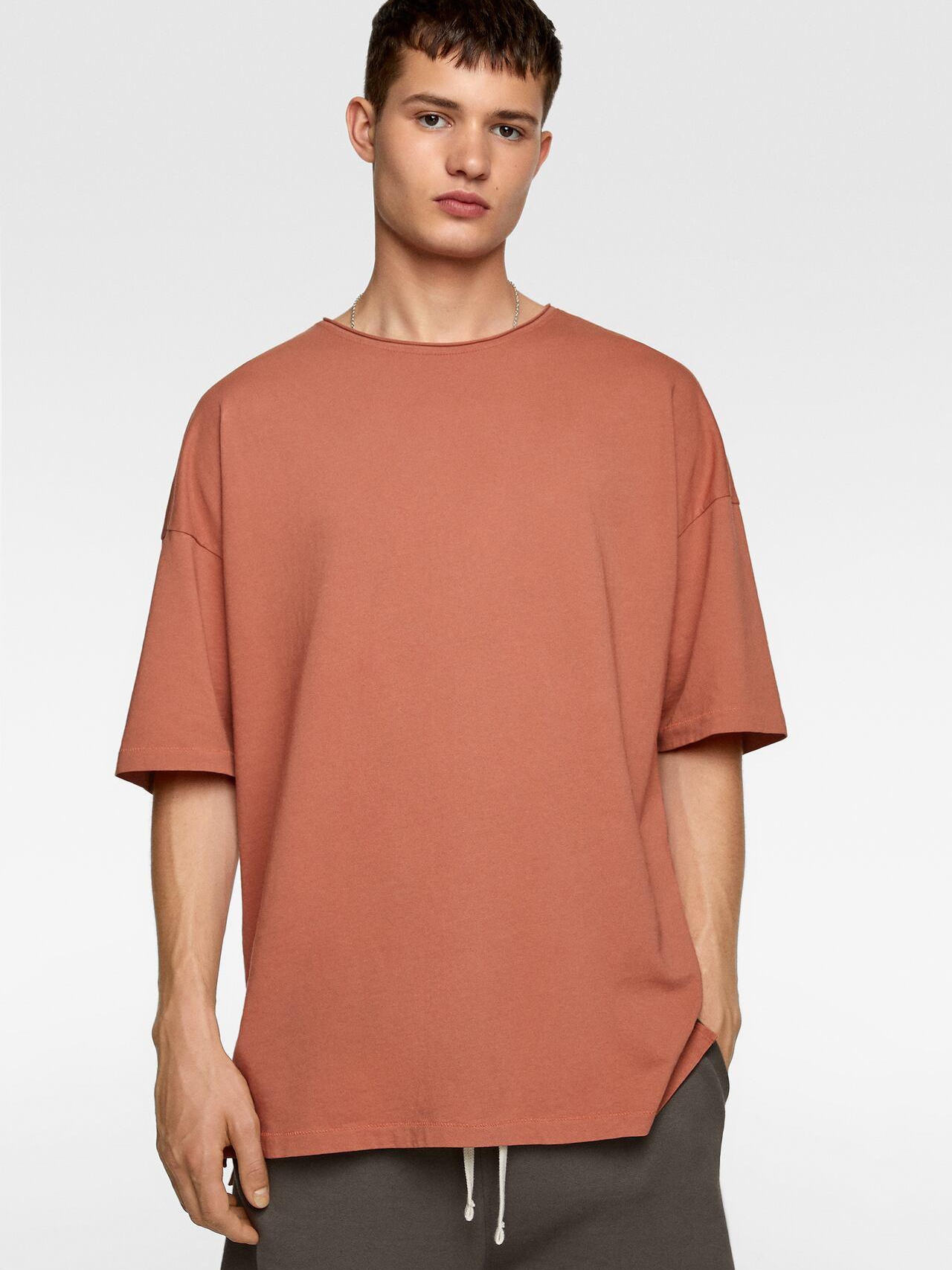 

Футболка Zara XAZ239338DHSE L Бледно-кирпичная