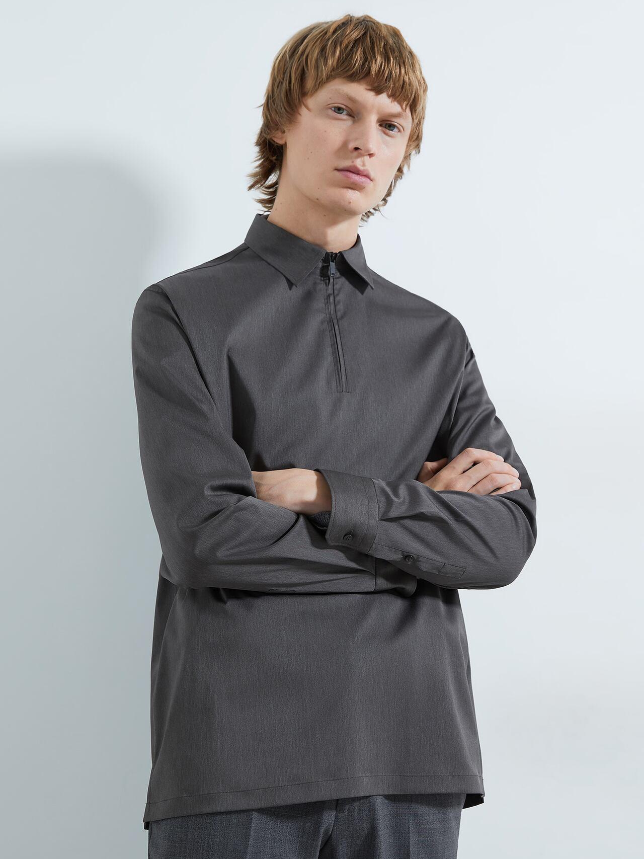 

Рубашка Zara XAZ240202DKZA  Темно-серая, Рубашка Zara XAZ240202DKZA M Темно-серая