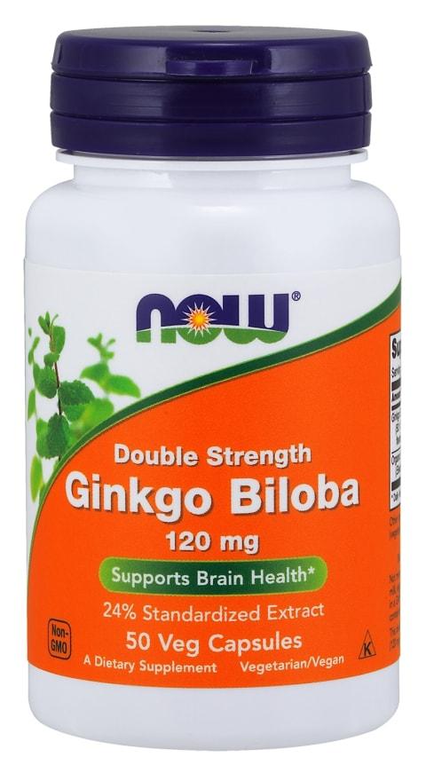 

Препарат для повышения умственной энергии и работы мозга Now Foods Ginkgo Biloba Double Strength 120 мг 50 капсул (333487)