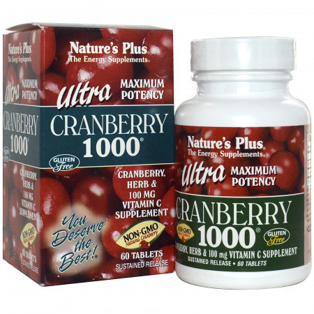 

Био-активная добавка Natures Plus Cranberry 1000 60 таблеток (333374)