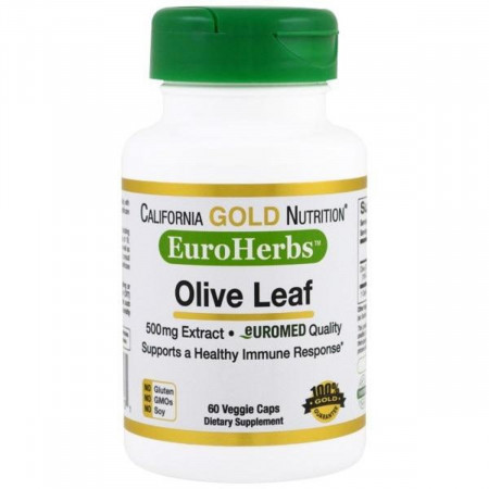 

Экстракт оливковых листьев California Gold Nutrition Olive Leaves 500 мг 60 капсул (333121)