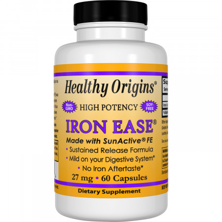 

Биодоступное железо Healthy Origins Iron ease 27 мг 60 капсул (333248)