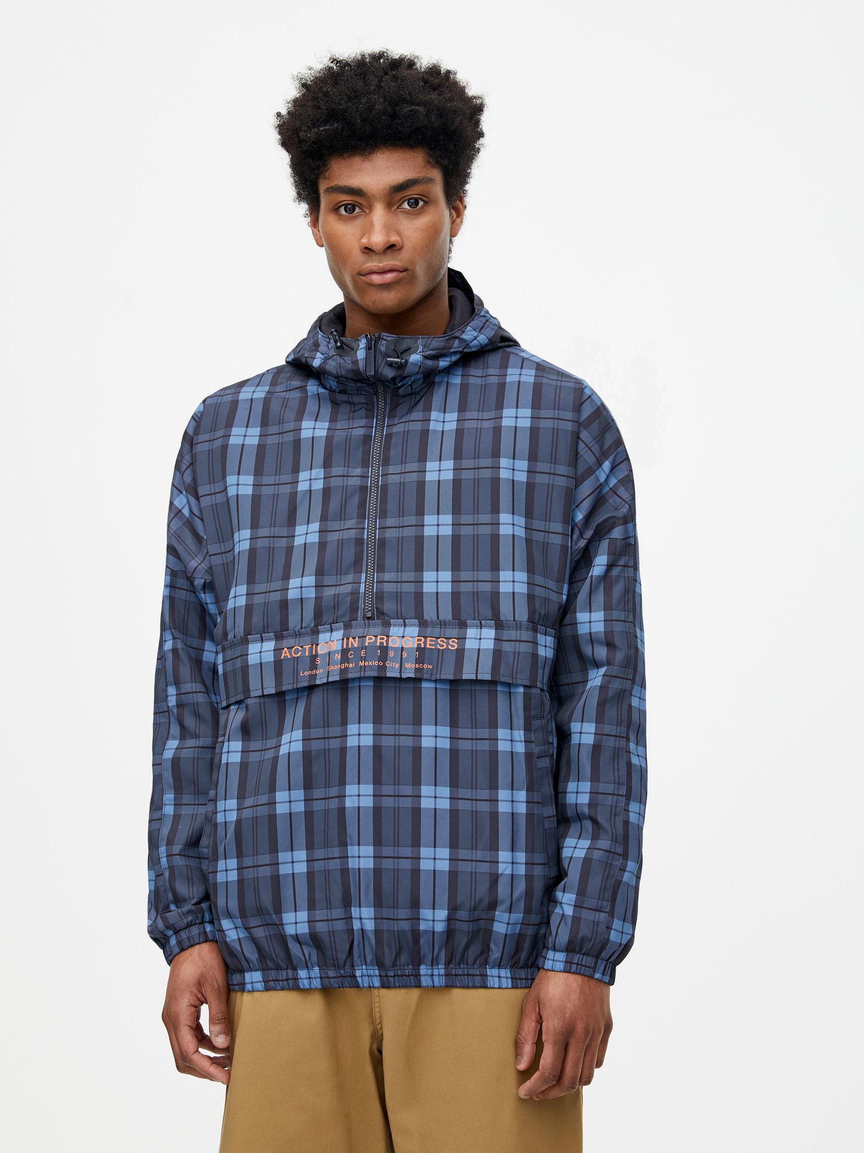 

Анорак Pull & Bear XAZ259778EOQM M Синий-серый